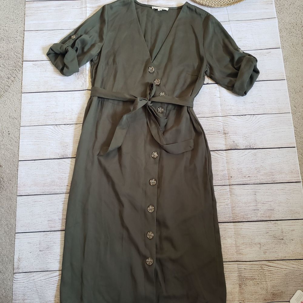 REBELLION terracotta button down midi dress M - Picture 3 of 12
